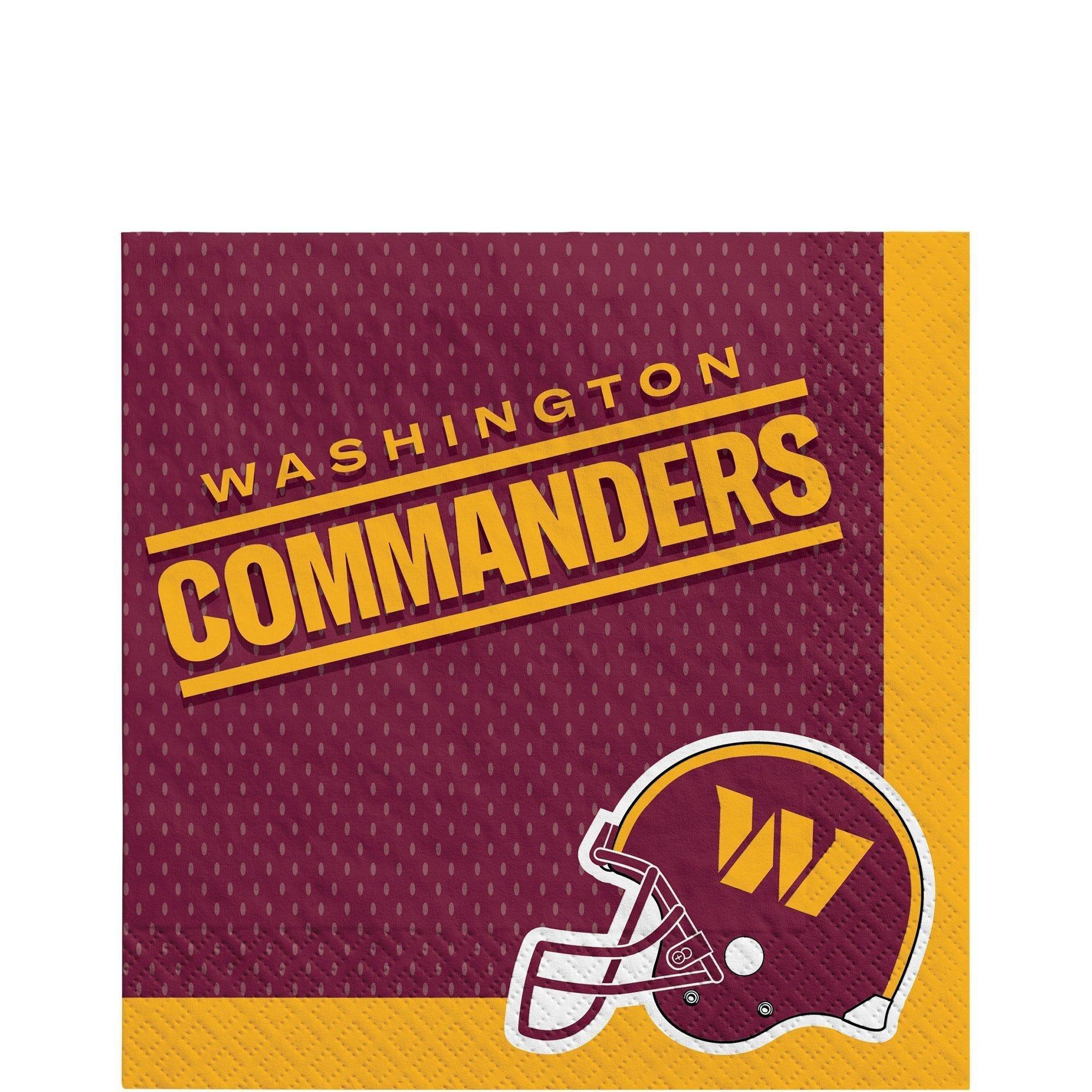 Washington Commanders Party Supplies Pack for 18 Guests - Kit Includes Plates, Napkins, Table Cover, Cups, Cutlery, Serving Bowl, Banner Decoration & Centerpiece